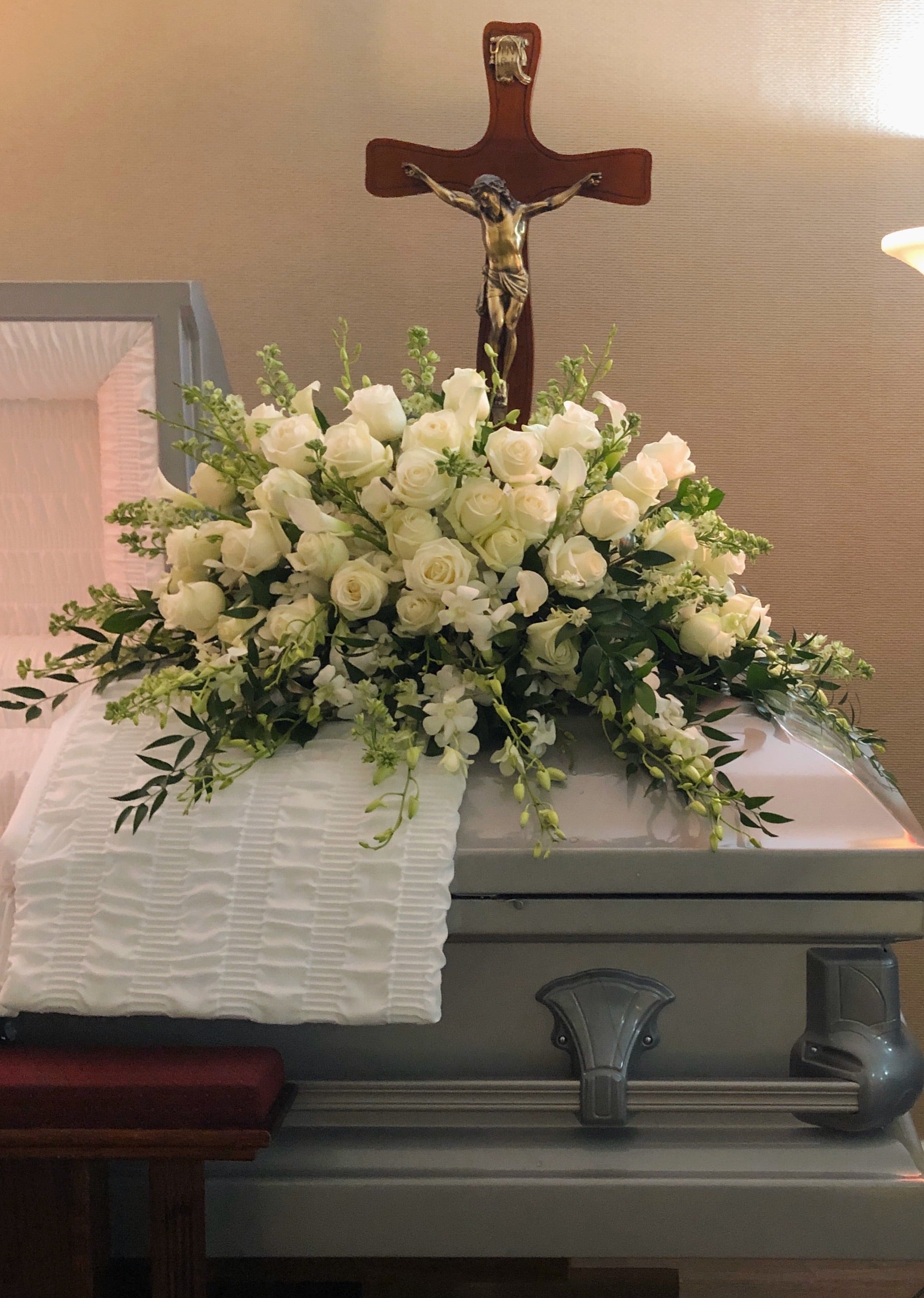 C3961 - White Funeral Casket
