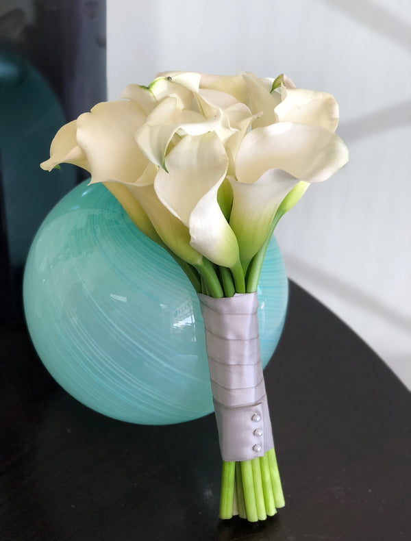 C6263 - White Calla Lily Prom Bouquet