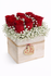 Red Roses Wooden Box – Elegant arrangement of fresh red roses presented in a wooden box, perfect for birthday gifts and romantic occasions.