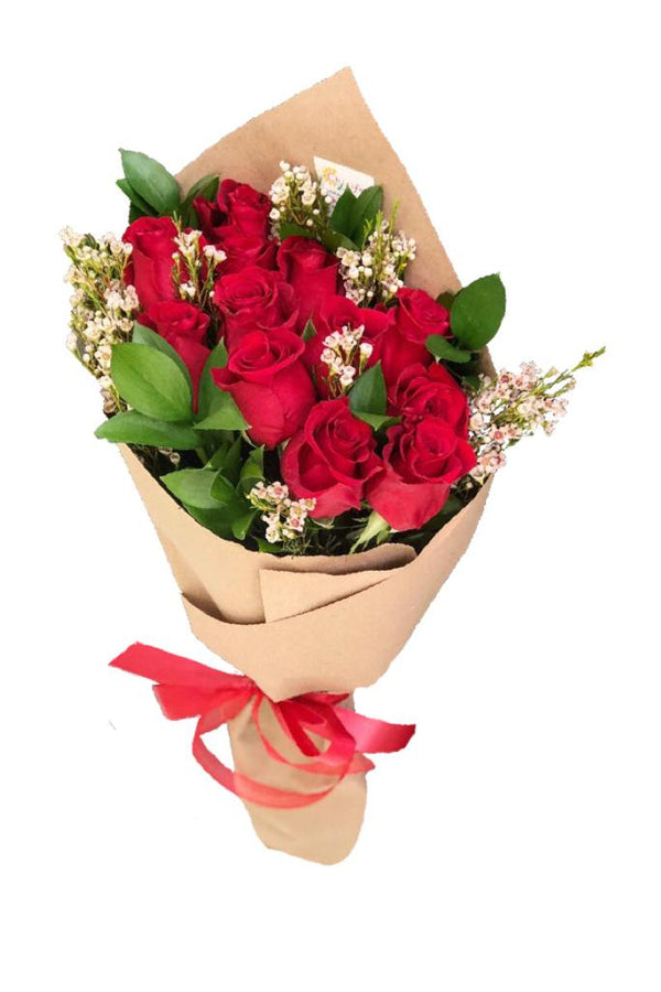 C6990 - Wrapped Red Rose bouquet